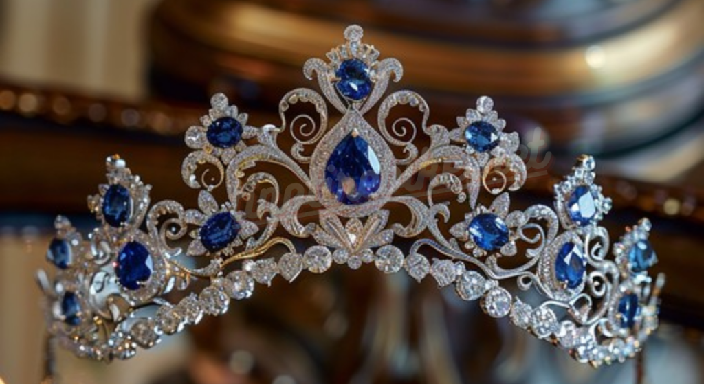 Sapphire diamond tiara set